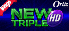 Triple your winnings with New Triple HD! <br/>
<br/>
Experience the new Video Bingo concept and live an adventure with Big Eye and the lucky Hat. <br/>
<br/>
This game starts with an initial drop of 30 balls. You’ll have the opportunity to aquire up to 10 extra balls per round. <br/>
<br/>
Thirteen prizes and a jackpot are waiting for you in this wonderful machine.  <br/>
<br/>
When the Joker appears, it invites you to pick the next number to be drawn from the Extra Bonus Balls!<br/>
<br/>
 Enjoy!